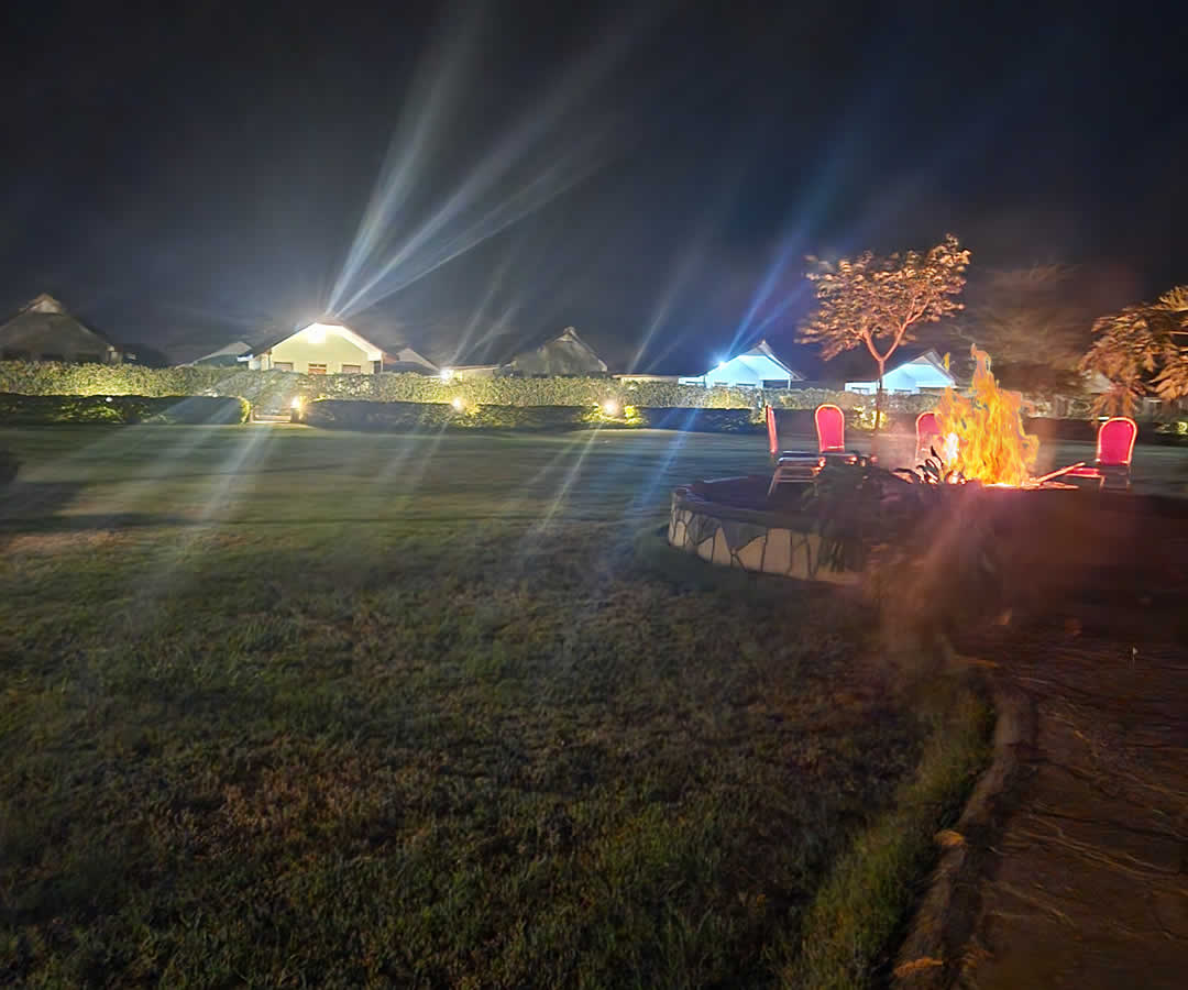 Evening bonfire experience at Penety Amboseli safari hotel
